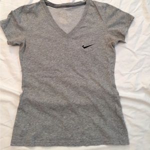 Nike Gray Dri-Fit Vneck Top